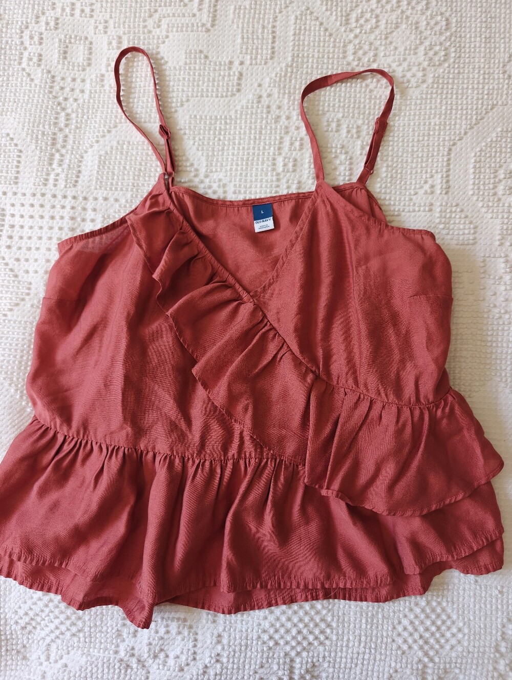 Old Navy Rust Red Ruffle Camisole